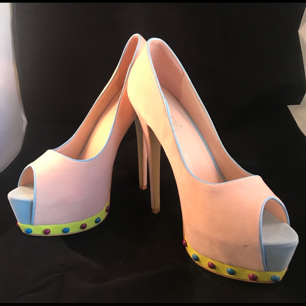 Flirty pink suede stilettos